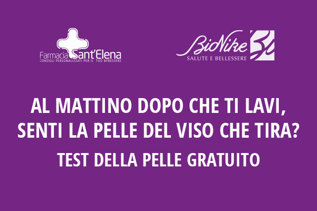 Farmacia Sant'Elena - Test della pelle gratis Bionike - settembre 2020