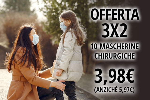 Farmacia Sant'Elena - Offerta 3x2 mascherine chirurgiche - aprile 2021