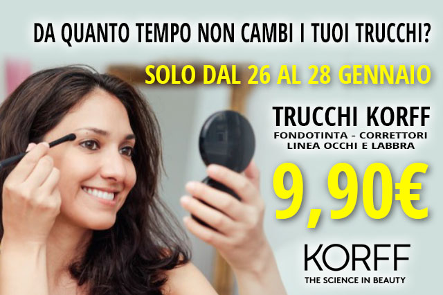 Farmacia Sant'Elena - Offerta trucchi Korff - gennaio 2023