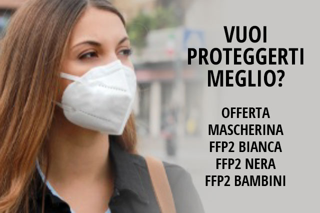 Farmacia Sant'Elena - Offerta mascherina FFP2 bianca, nera, bambini - febbraio 2022