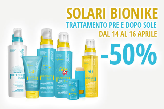 Farmacia Sant'Elena - Promozione Solari Bionike - aprile 2022